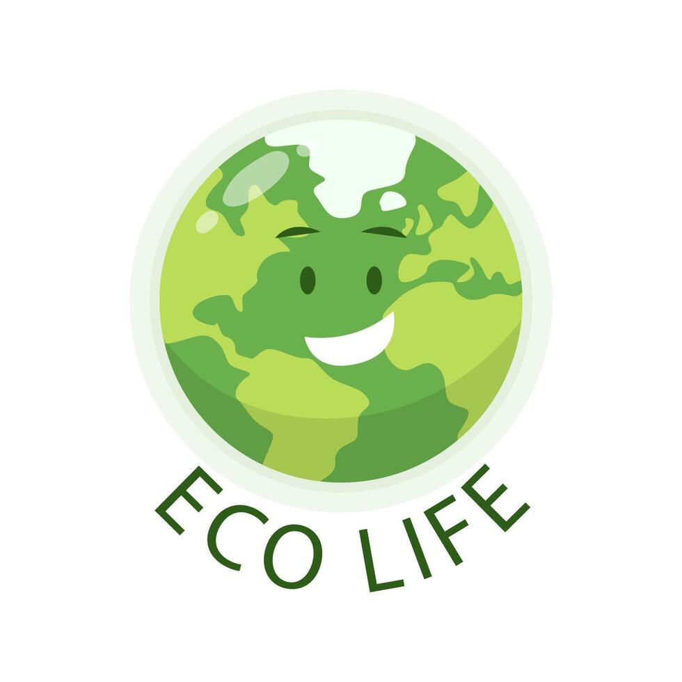 Ecological life. Save the planet from plastic. Vector graphics