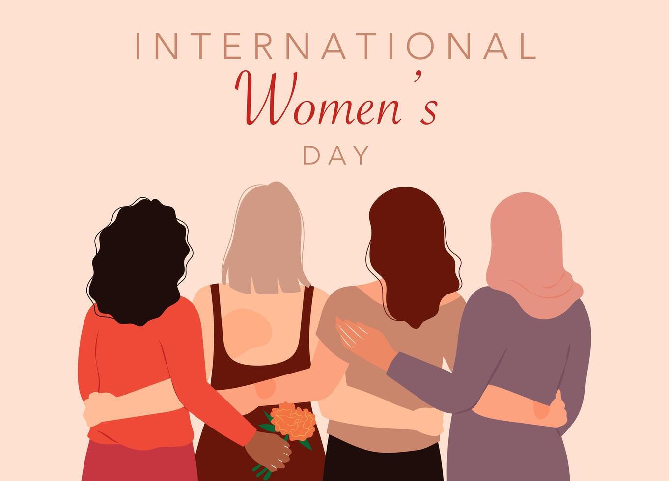 International Women's Day. March 8. Support for women vector