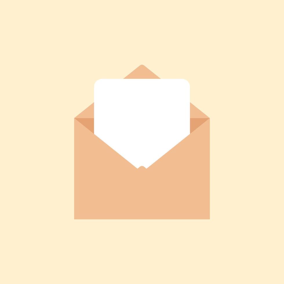 envelope with a white sheet. Vector illustration