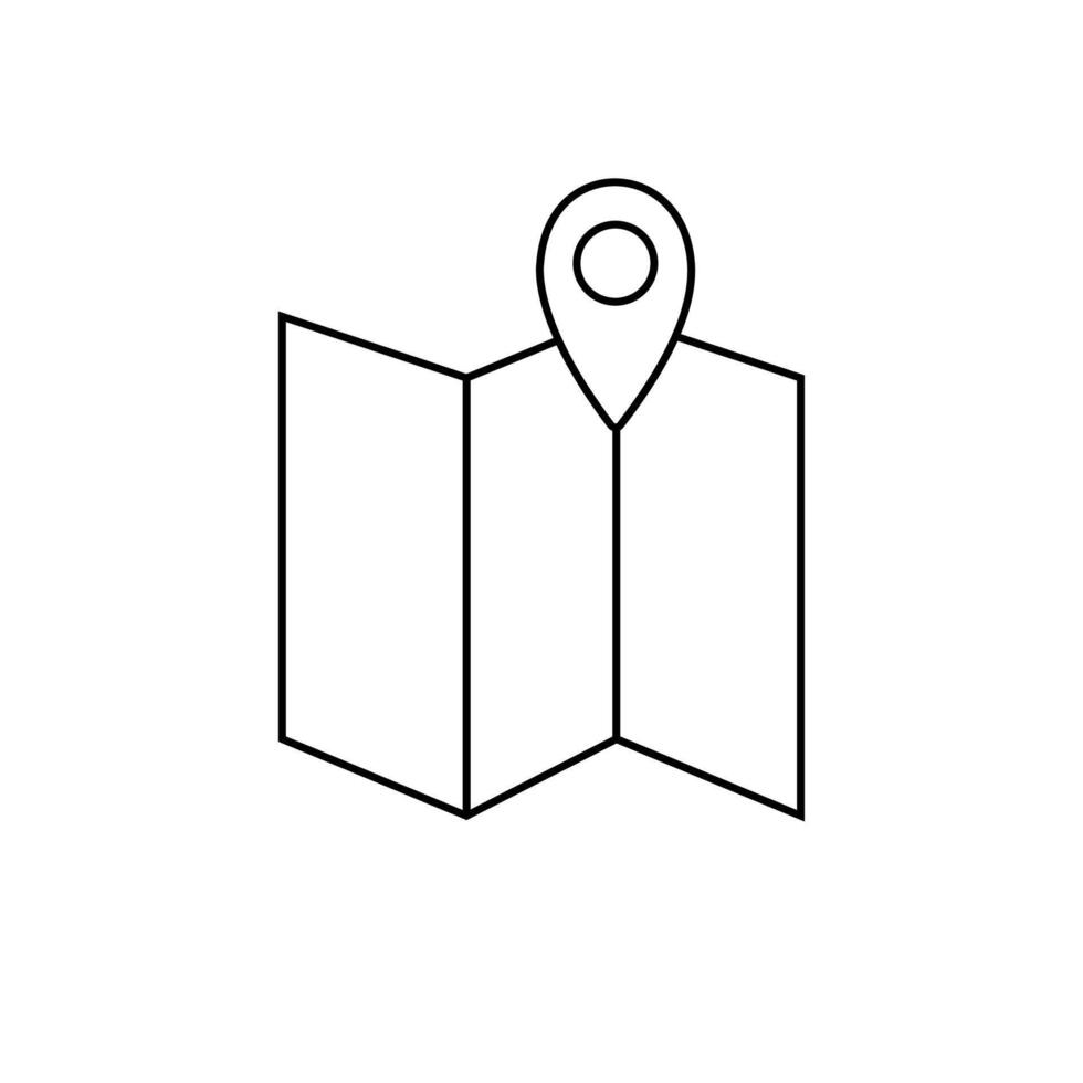 Location icon. Map and Pinpoint on White Background. Vector Graphics
