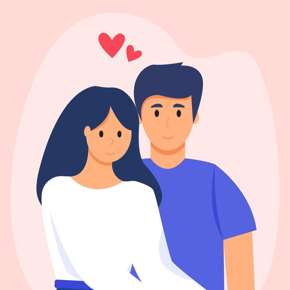 pareja, amantes, familia. amor de el corazón. San Valentín día. vector diseño