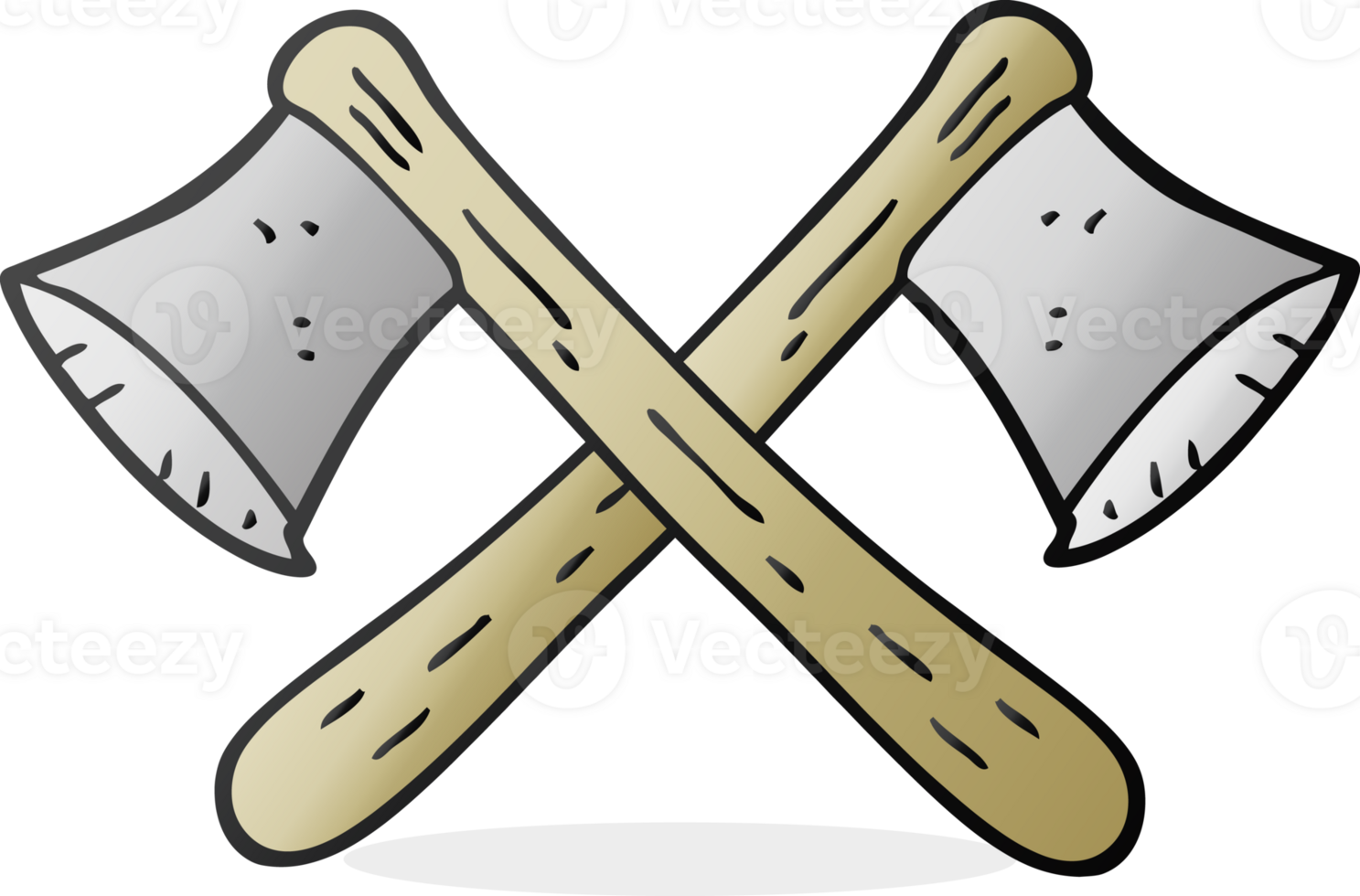 hand drawn cartoon crossed axes png
