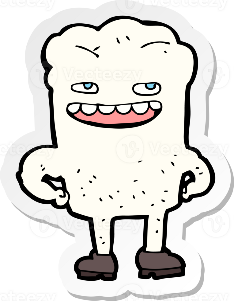 sticker of a cartoon tooth png