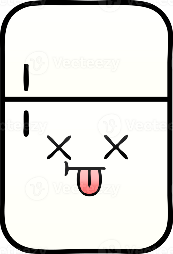 gradient shaded cartoon of a fridge  zer png
