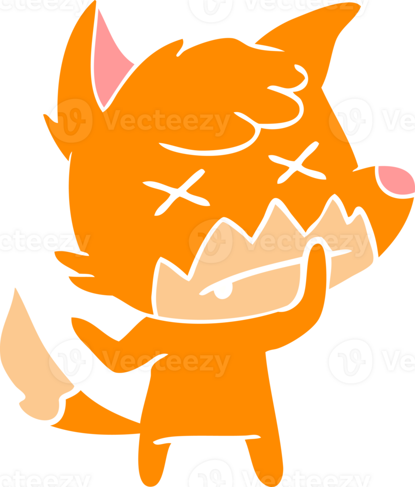 flat color style cartoon dead fox png