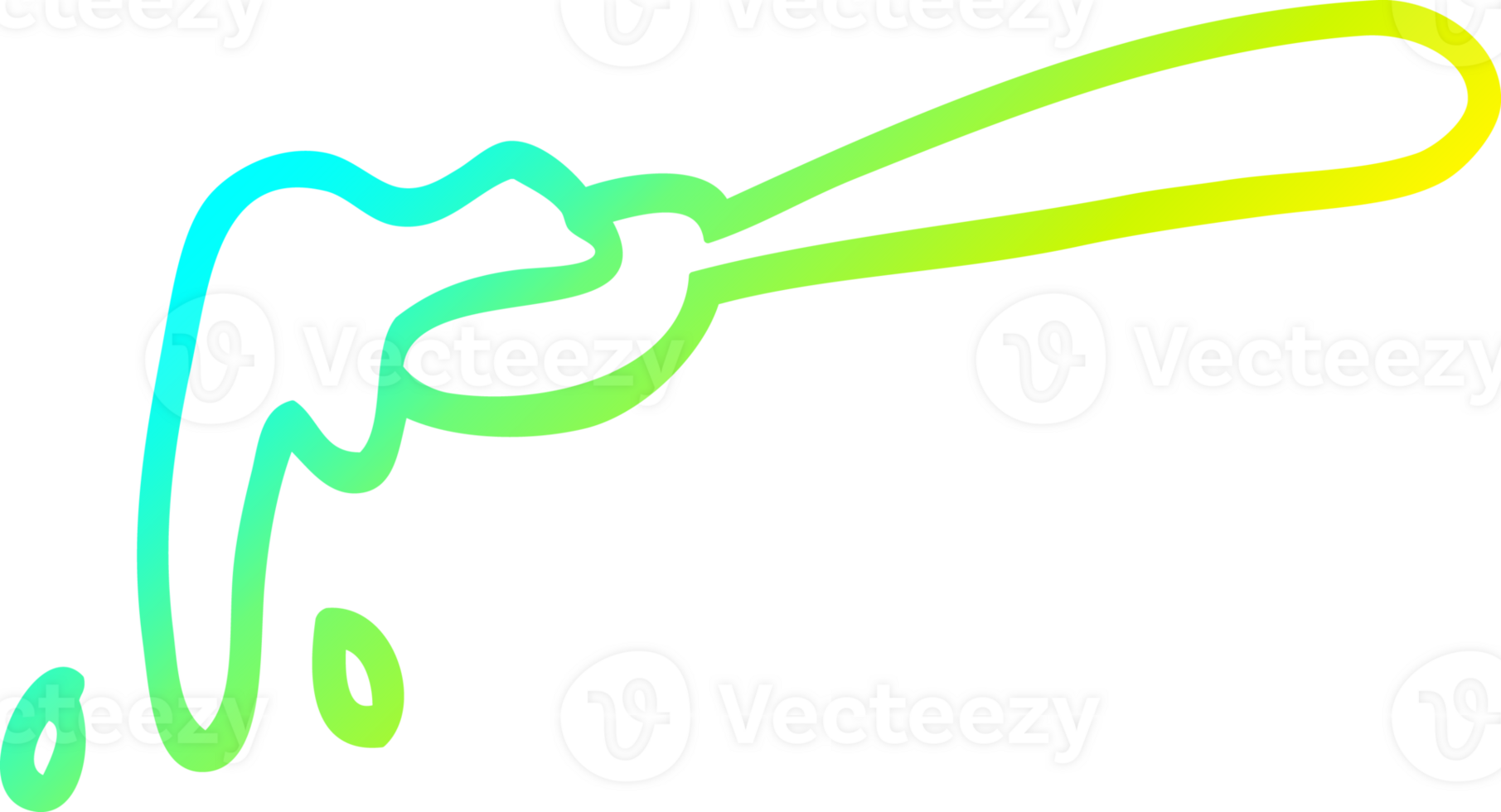 cold gradient line drawing of a cartoon ladle of food png