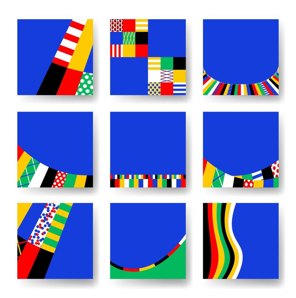 football 2024 social media backgrounds set. Vector illustration Football 2024 in Germany pattern background or banner, card, website.