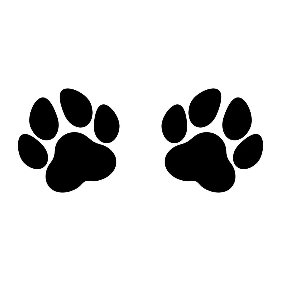 Black paw silhouette design on white background with copy space vector