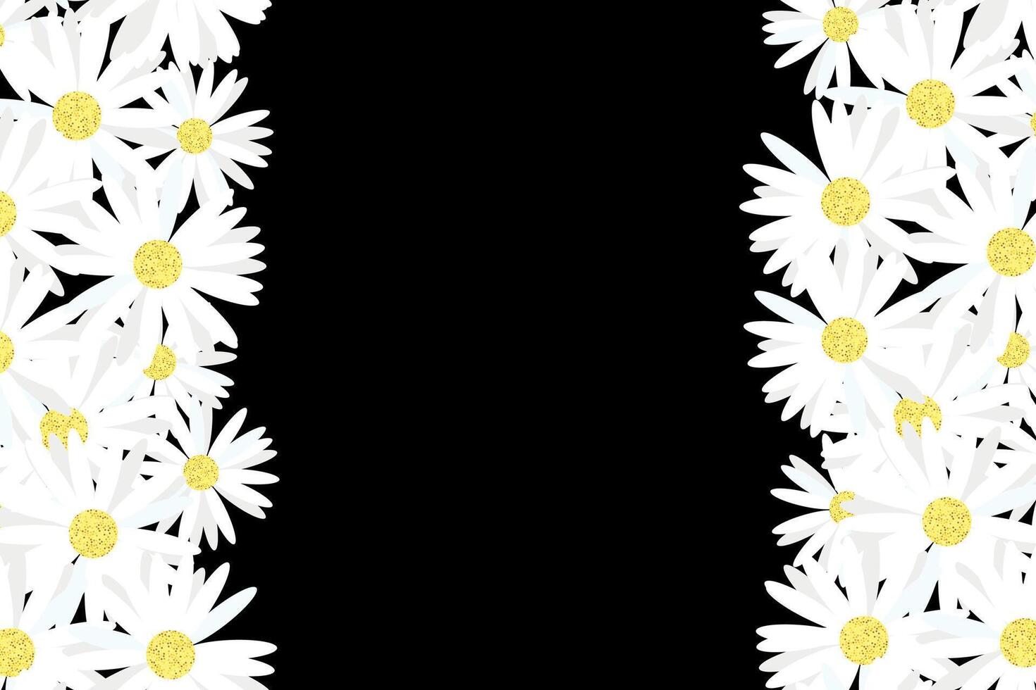 Design with copy space of daisies prepared for advertising vector
