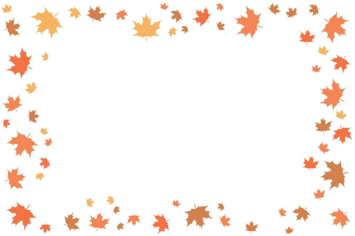 autumnal frame of leaves in orange hues vector