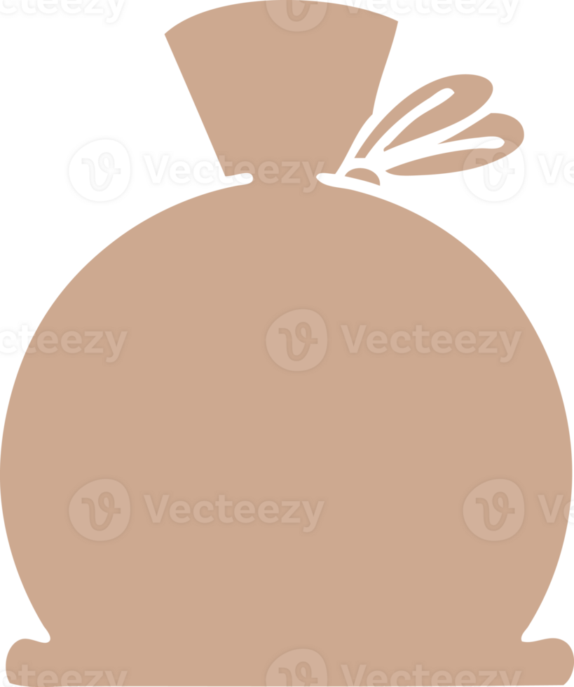 flat color retro cartoon of a bag png