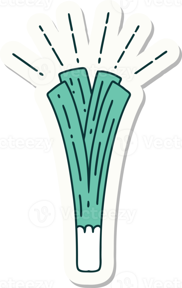 sticker of a tattoo style leek png