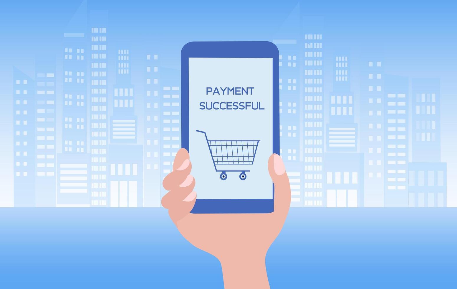 en línea compras, pago concepto. financiero tecnología, en línea compras desde móvil solicitud vector ilustración