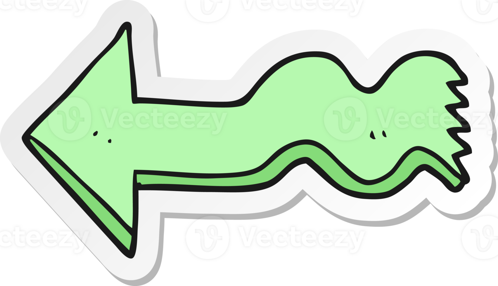 sticker of a cartoon pointing arrow png