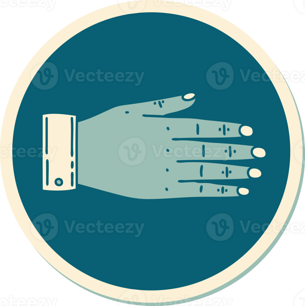 sticker of tattoo in traditional style of a hand png