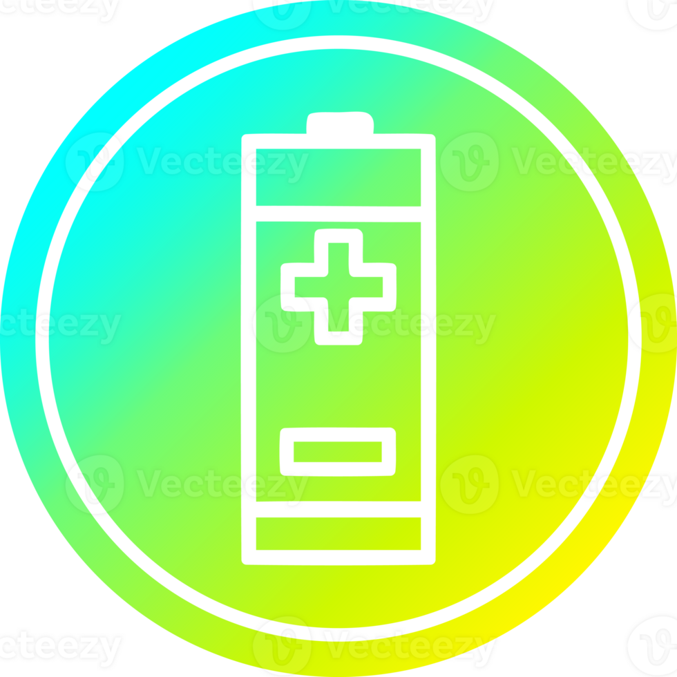 Batterie kreisförmig Symbol mit cool Gradient Fertig png