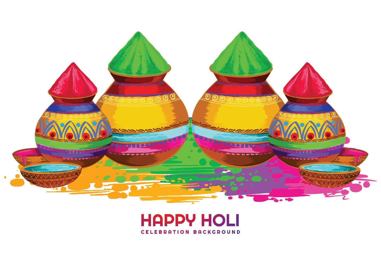 Indian holi traditional festival of colors card background vector