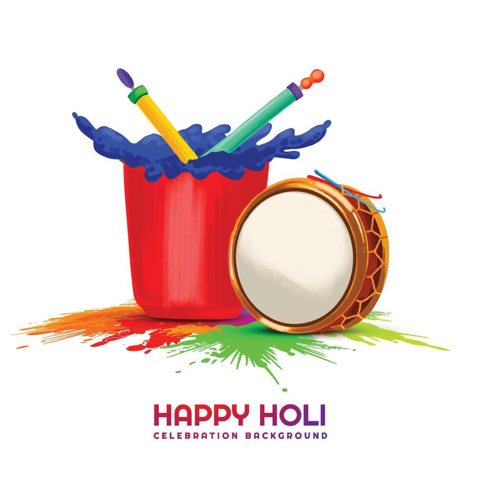 Indian holi traditional festival of colors card celebration background vector