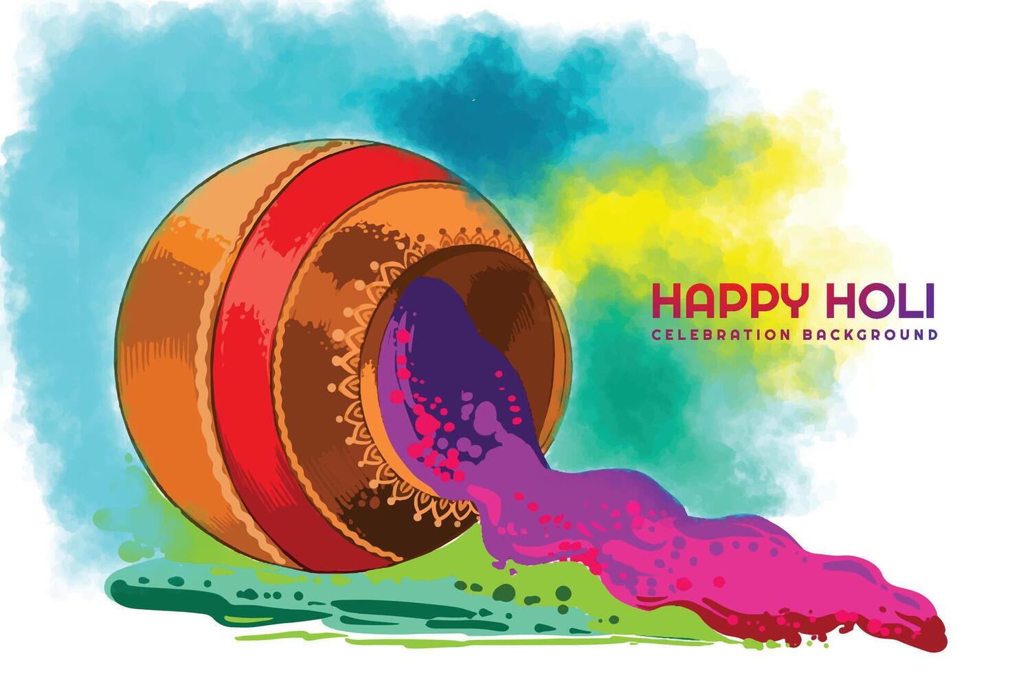 fondo colorido feliz holi para festival de colores vector