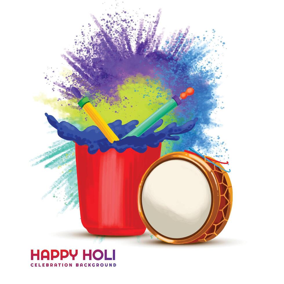 Indian holi traditional festival of colors card celebration background vector