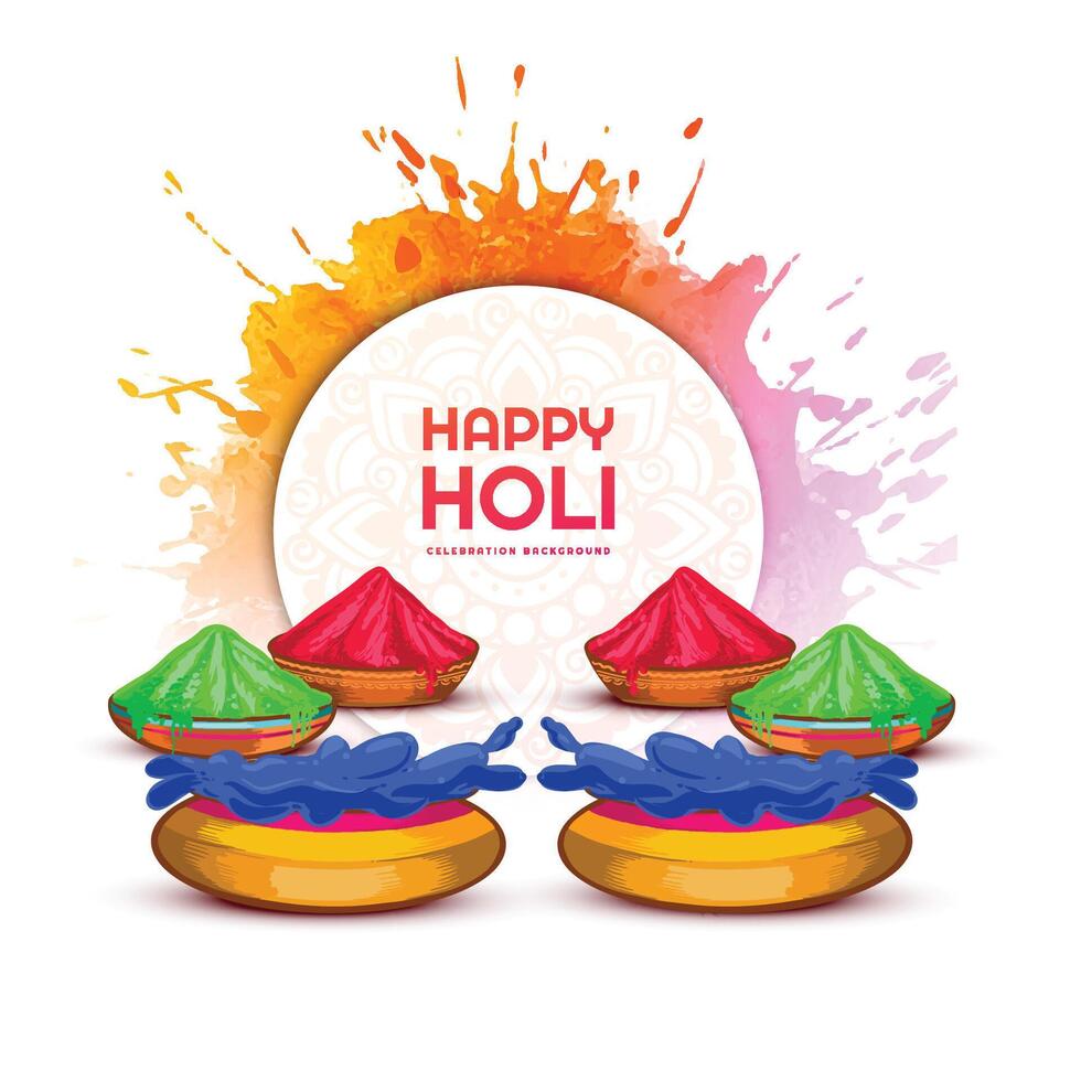 Beautiful indian festival of colours happy holi concept with colourful background vector