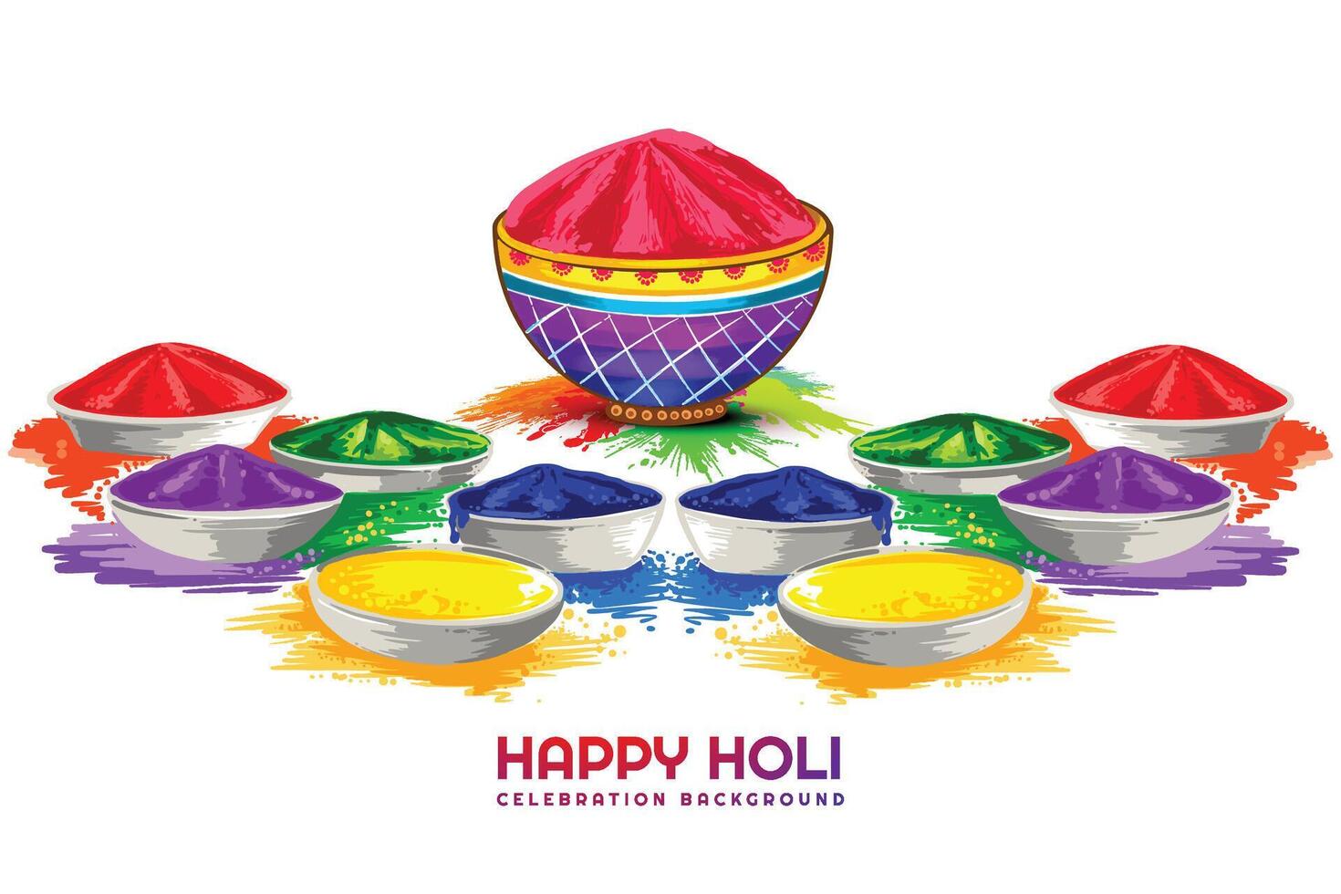 Indian holi traditional festival of colors card celebration design vector