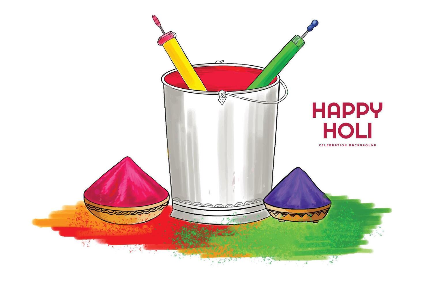 celebración holi colorida para el fondo del festival indio vector