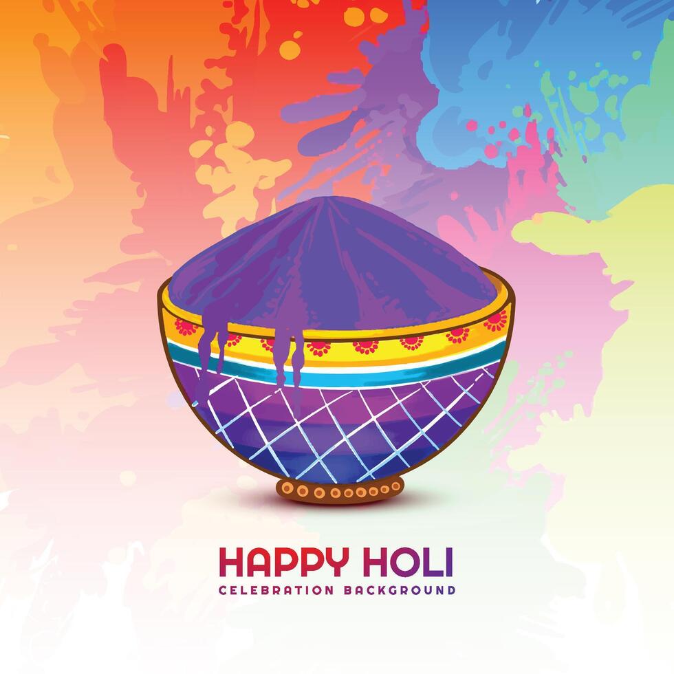 Beautiful celebration colorful holi card background vector
