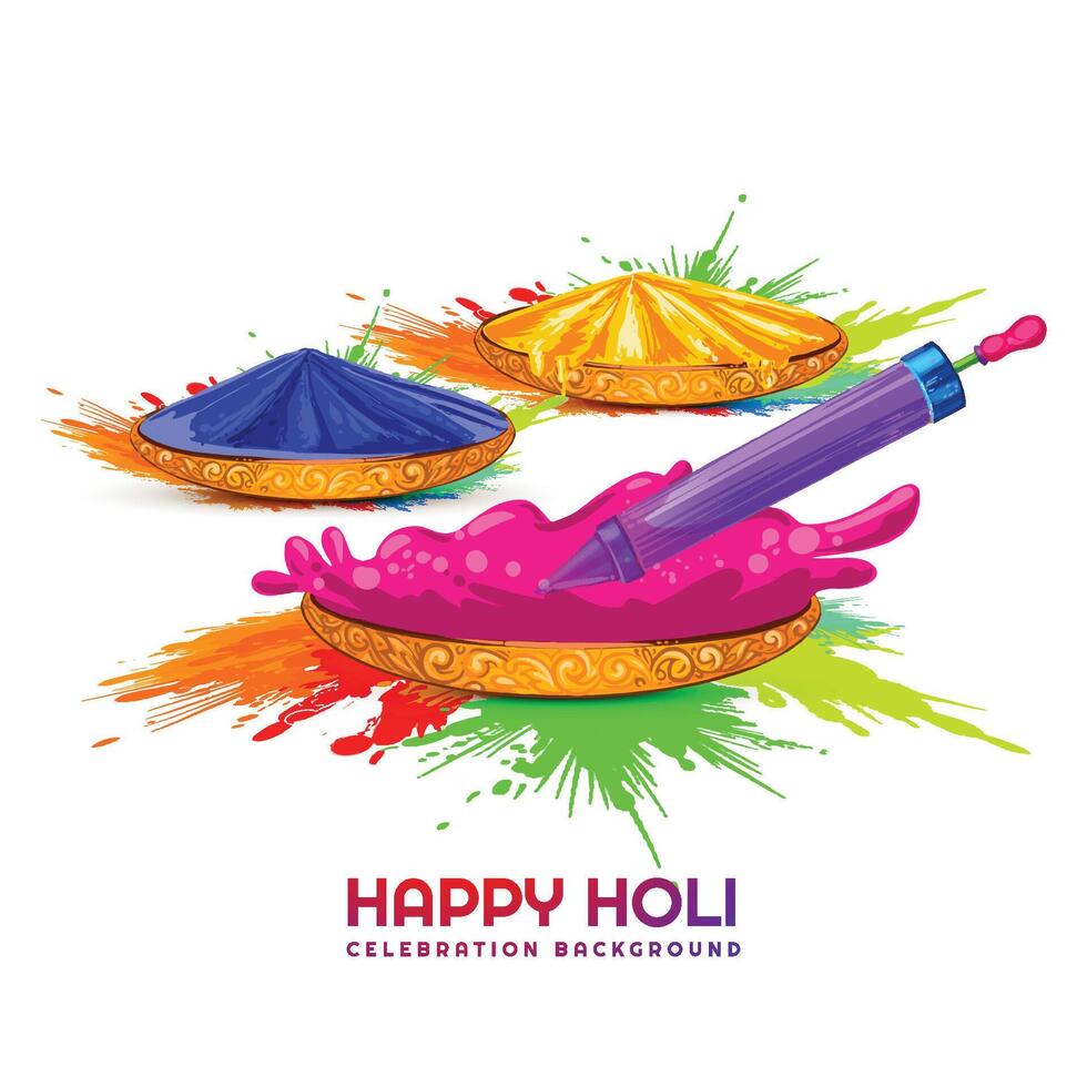Beautiful celebration colorful holi card background vector