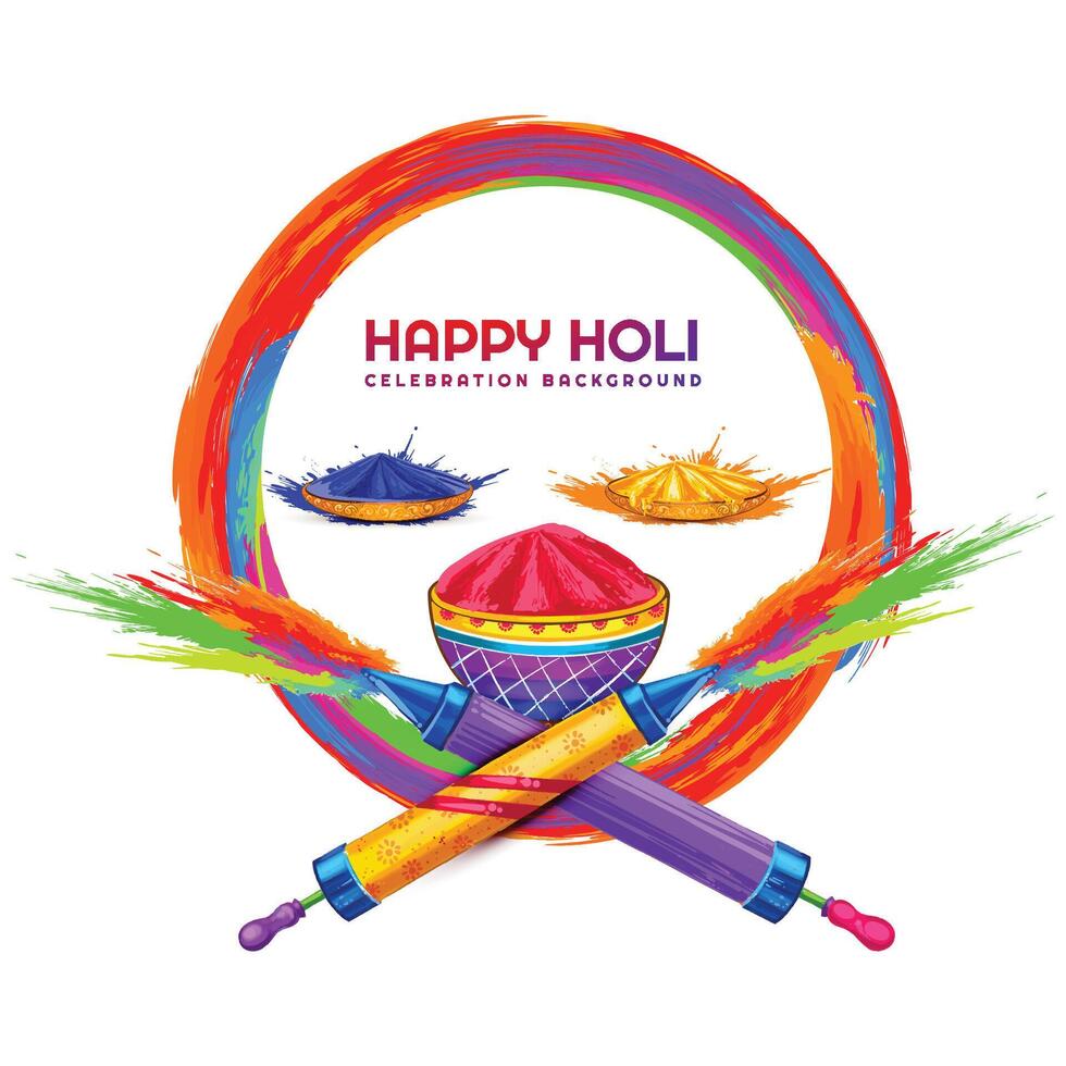 Indian holi traditional festival of colors card illustration background vector