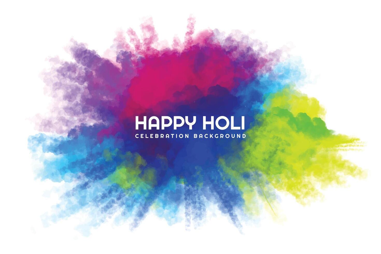 Indian festival holi colored powder explosion on a white background vector