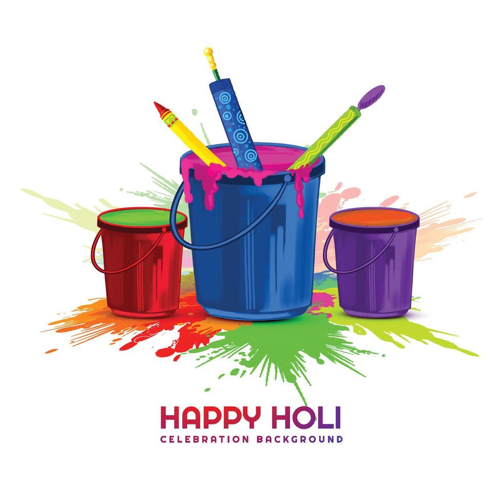 Happy holi festival of india celebration greetings card background vector