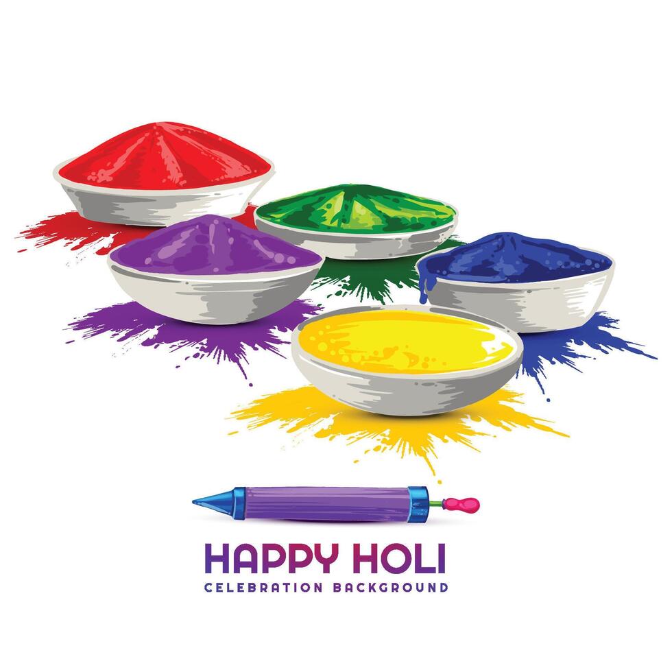 Indian holi traditional festival of colors card celebration background vector