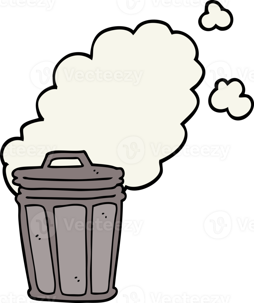 cartoon stinky garbage can png