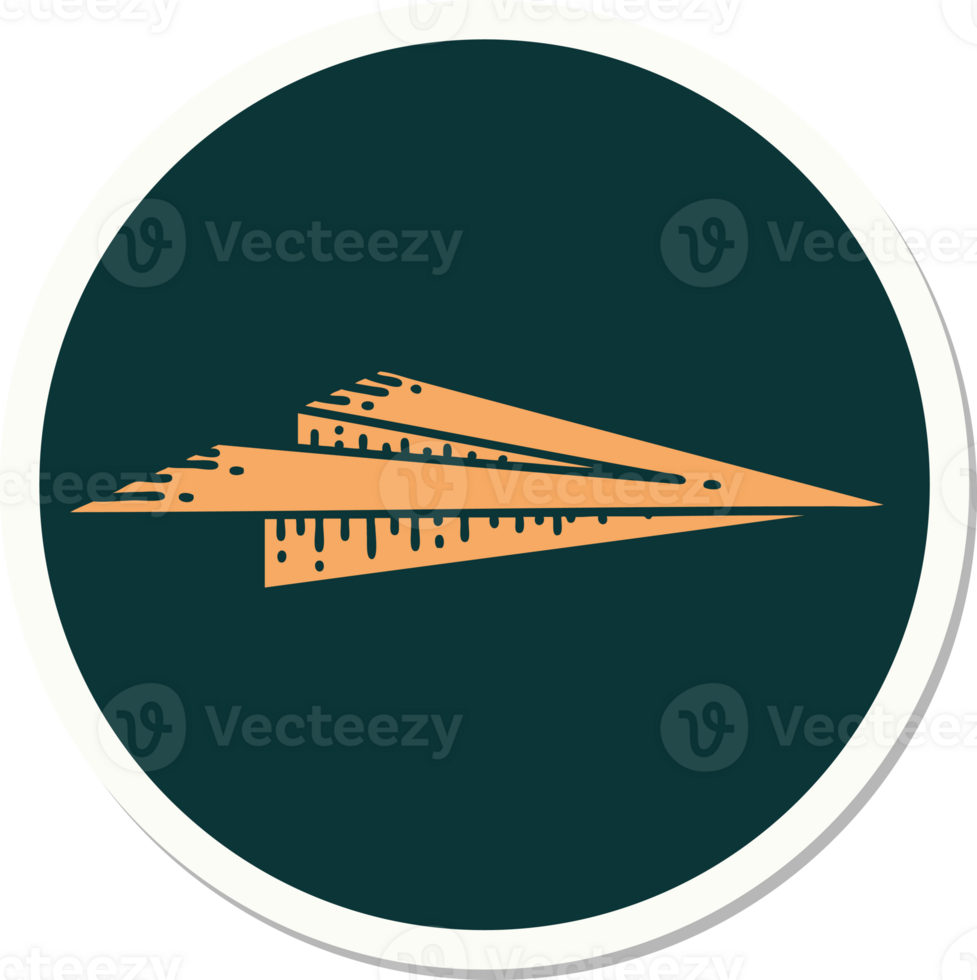 sticker of tattoo in traditional style of a paper airplane png