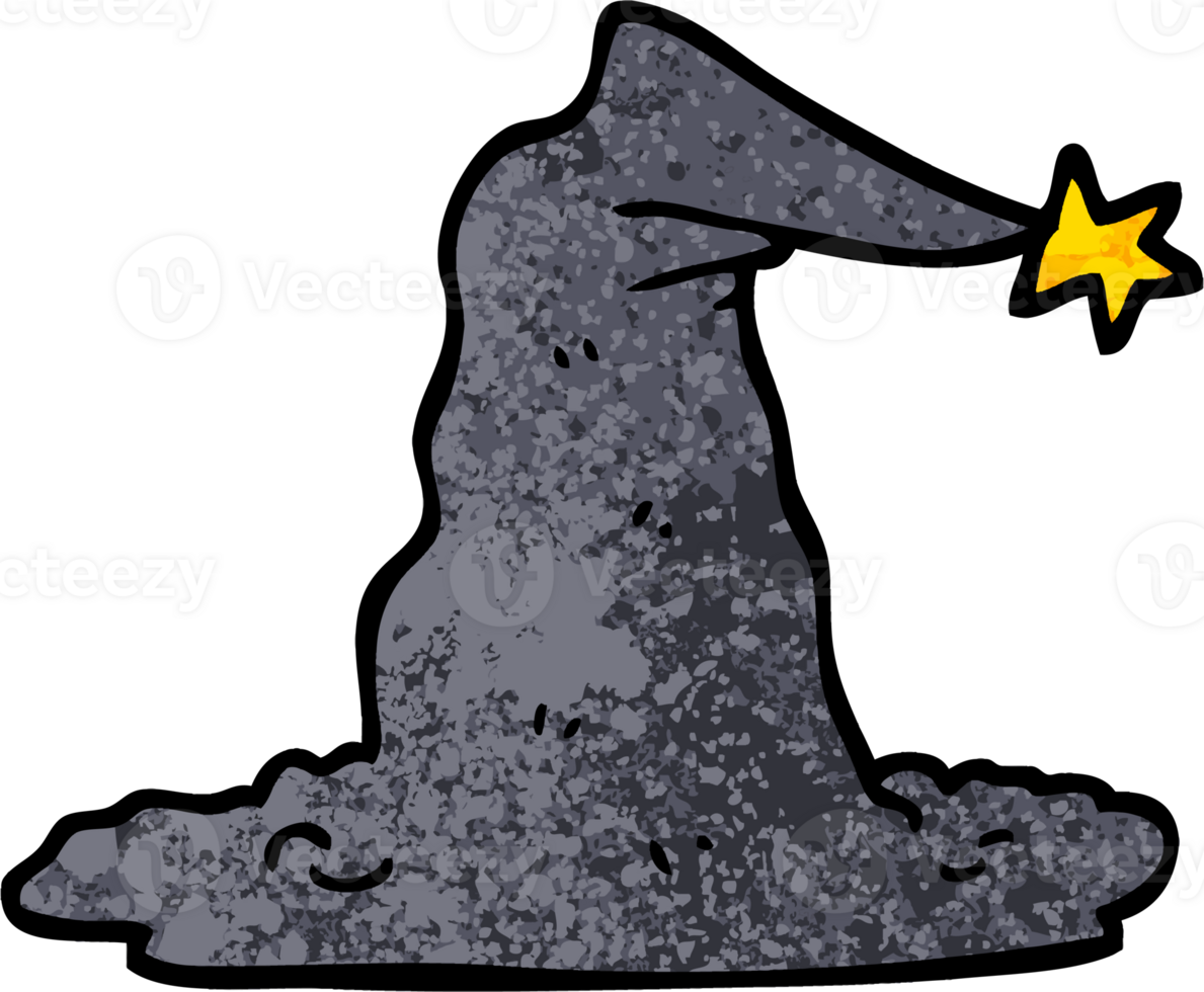 grunge textured illustration cartoon wizard hat png