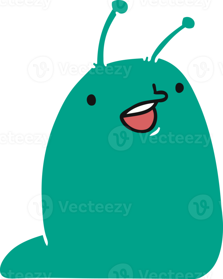 cartoon illustration of a cute kawaii slug png