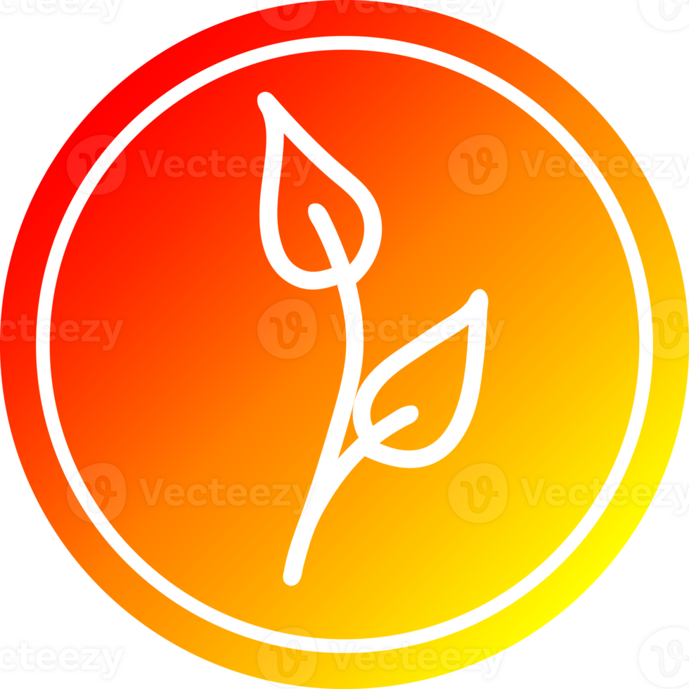natural leaf circular icon with warm gradient finish png