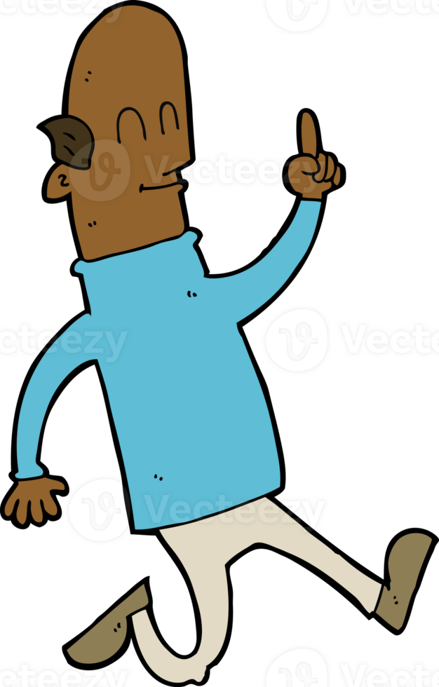 cartoon bald man with idea png
