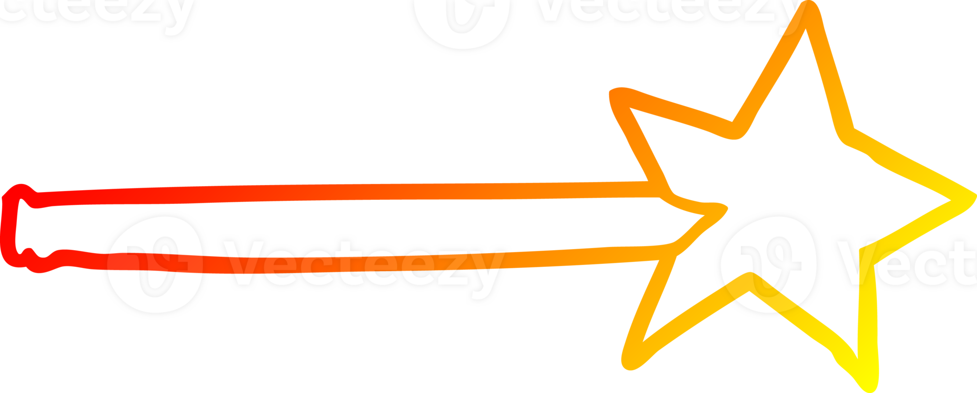 warm gradient line drawing of a magic star wand png