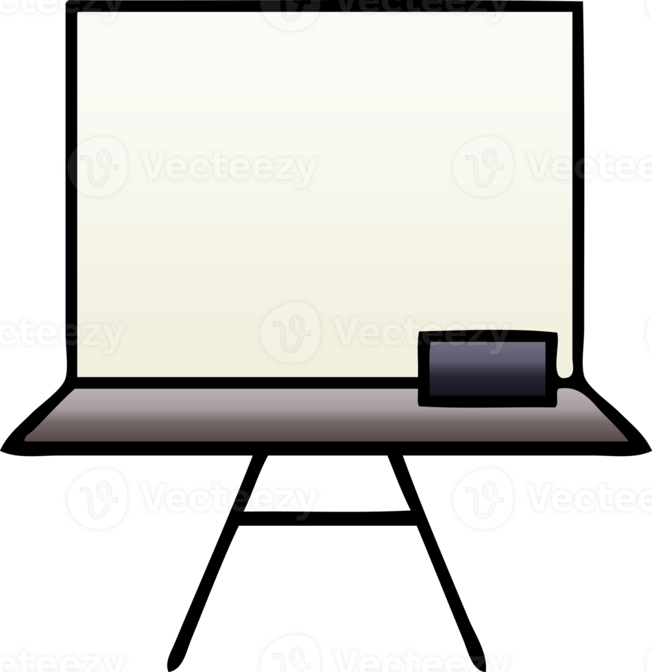gradient shaded cartoon of a white board png