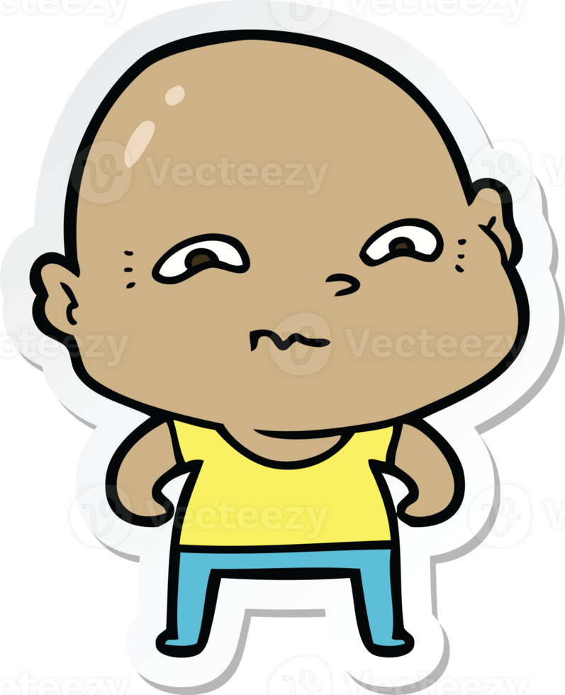 sticker of a cartoon creepy guy png