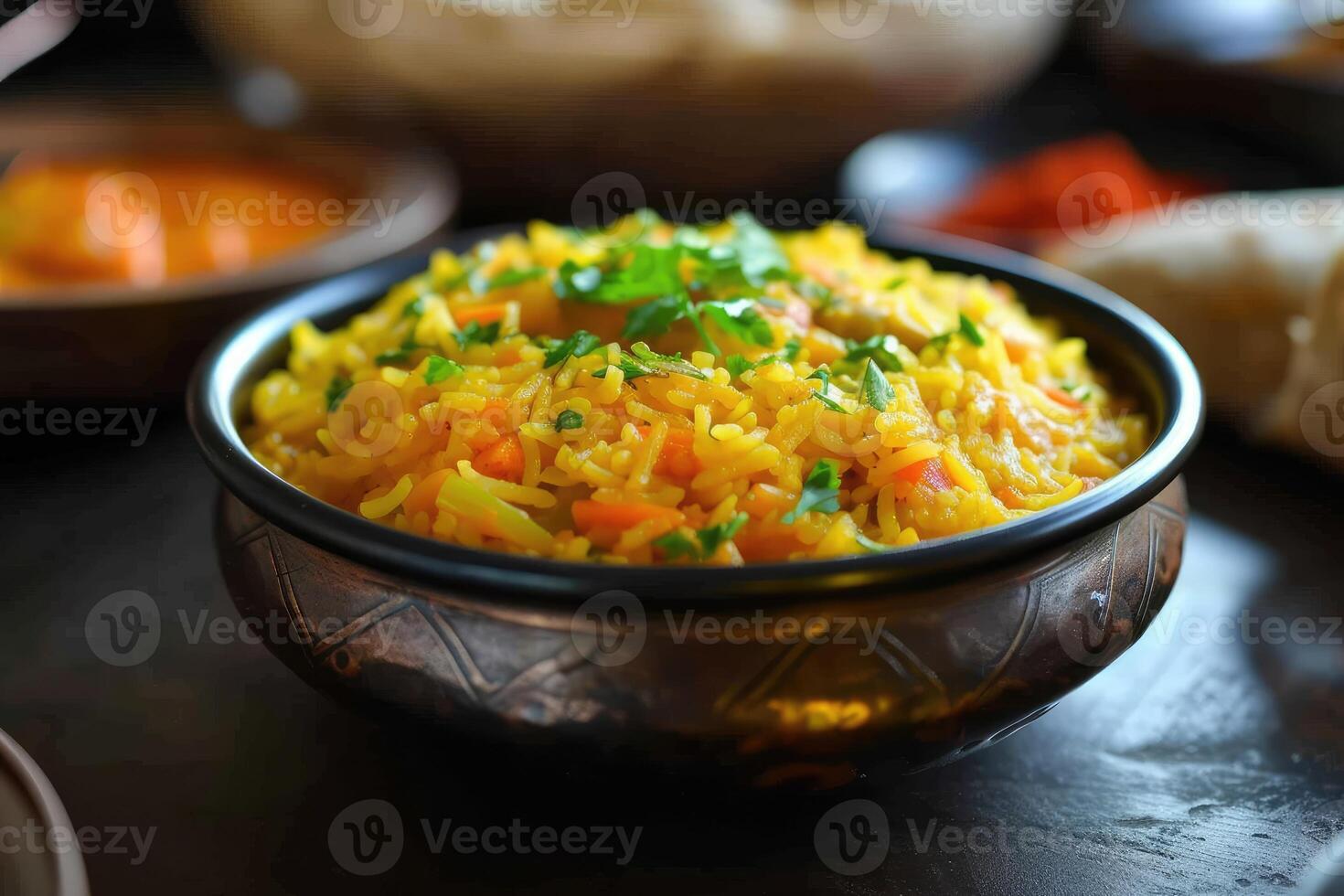 AI generated Khichdi or khichri is a dish in South Asian cuisine made of rice and lentils with numerous variations photo