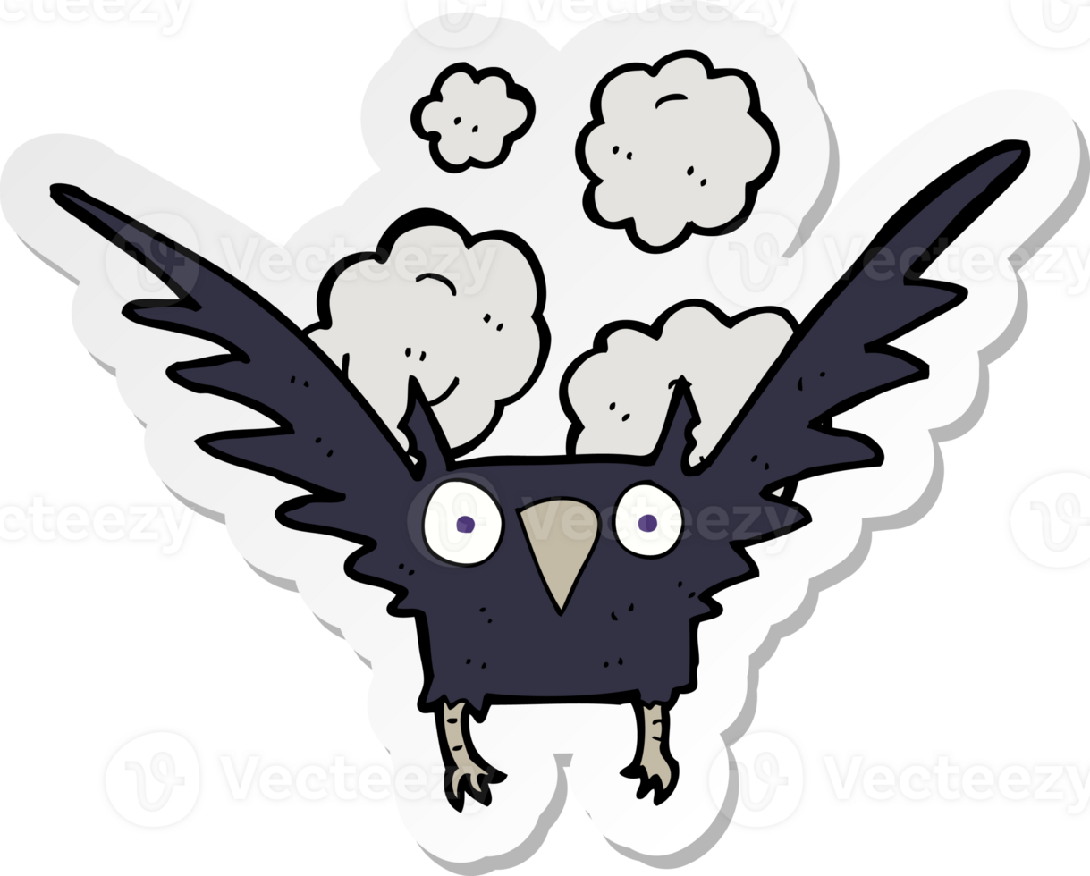 sticker of a cartoon spooky bird png