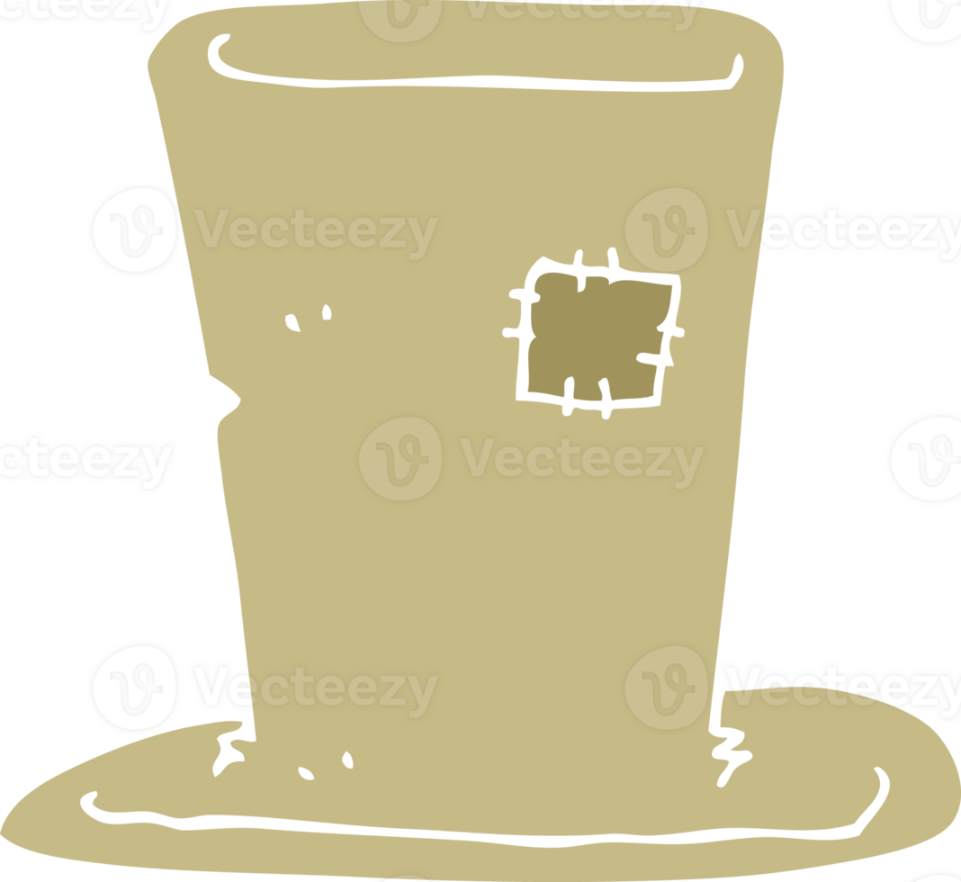 flat color illustration of tramp top hat png