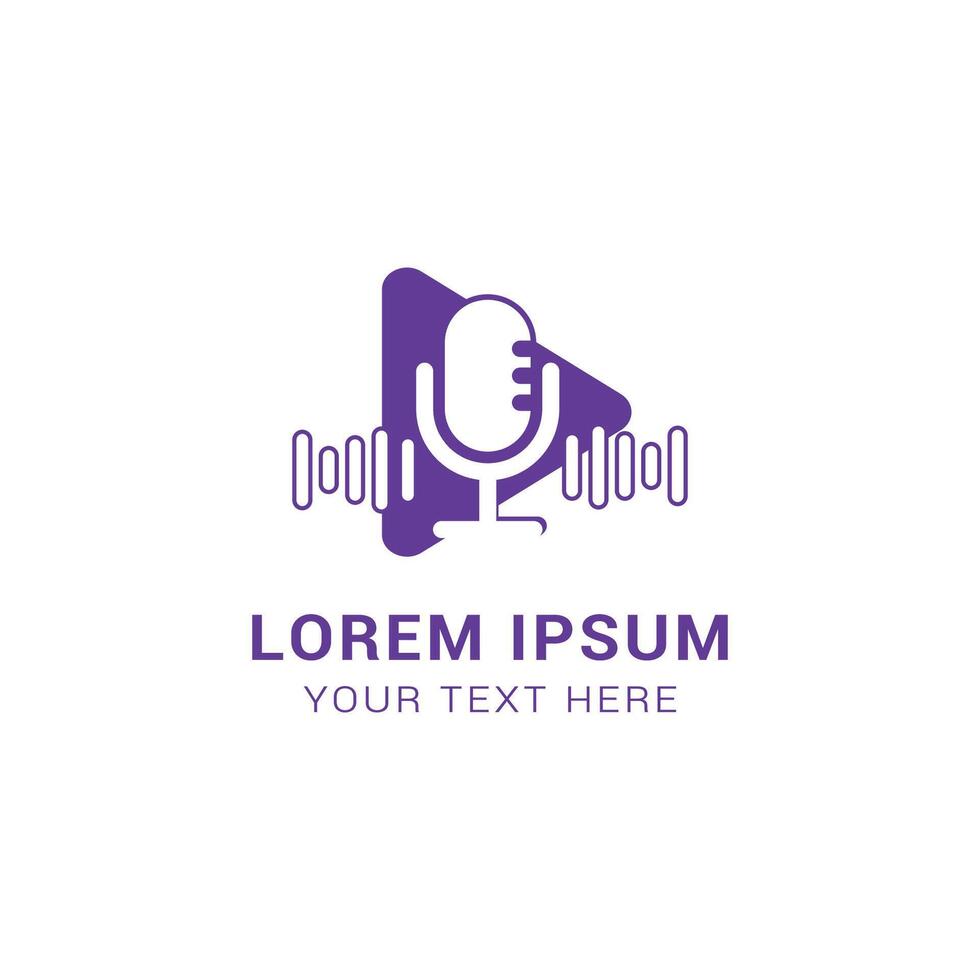 vector logo design templete podcast concept.