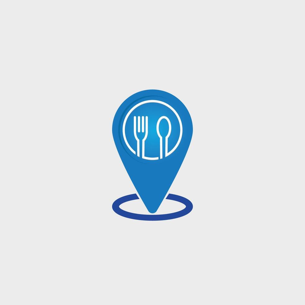 vector illustration of eating location pin design, eating point design