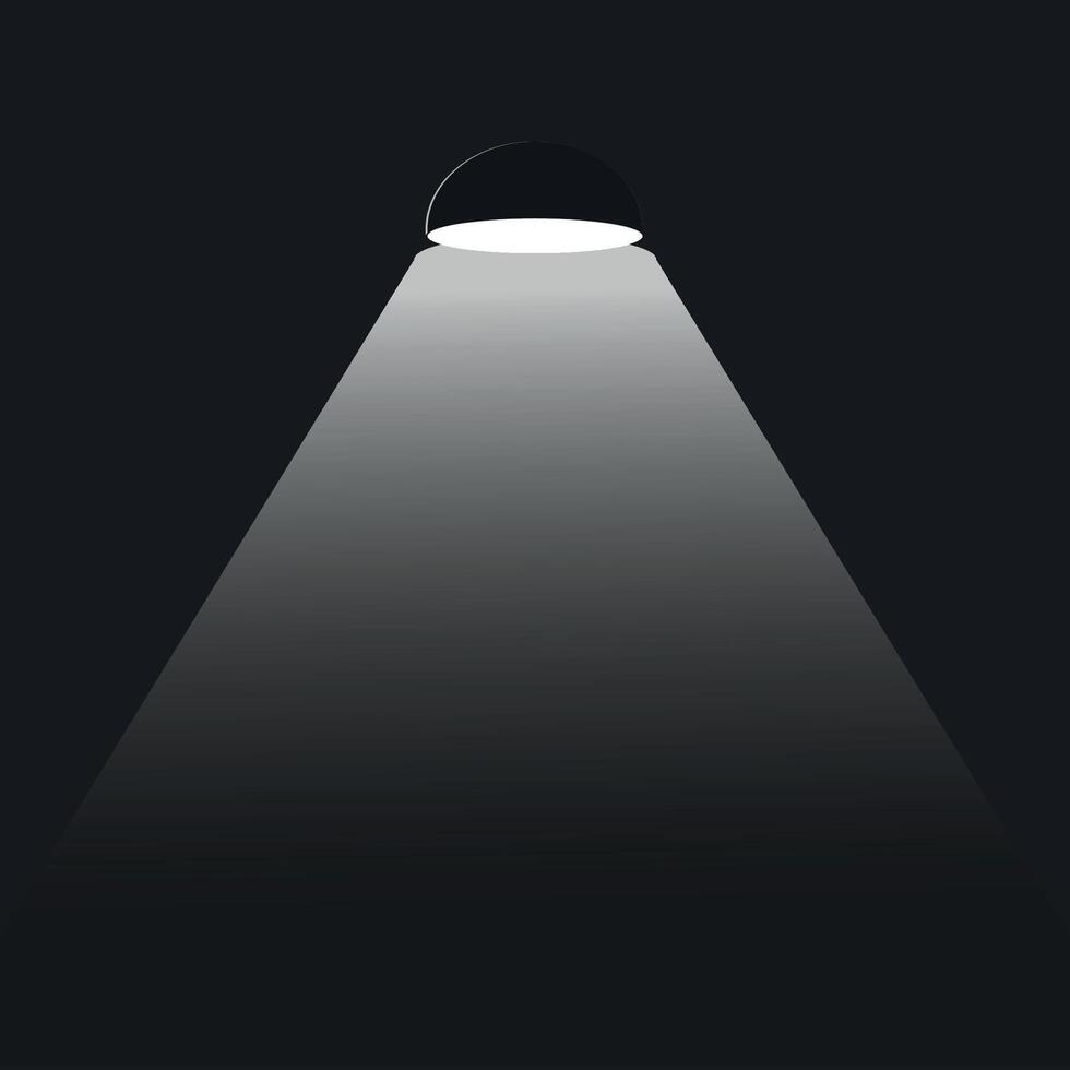 vector illustration of a lamp spotlight templet design in the dark.