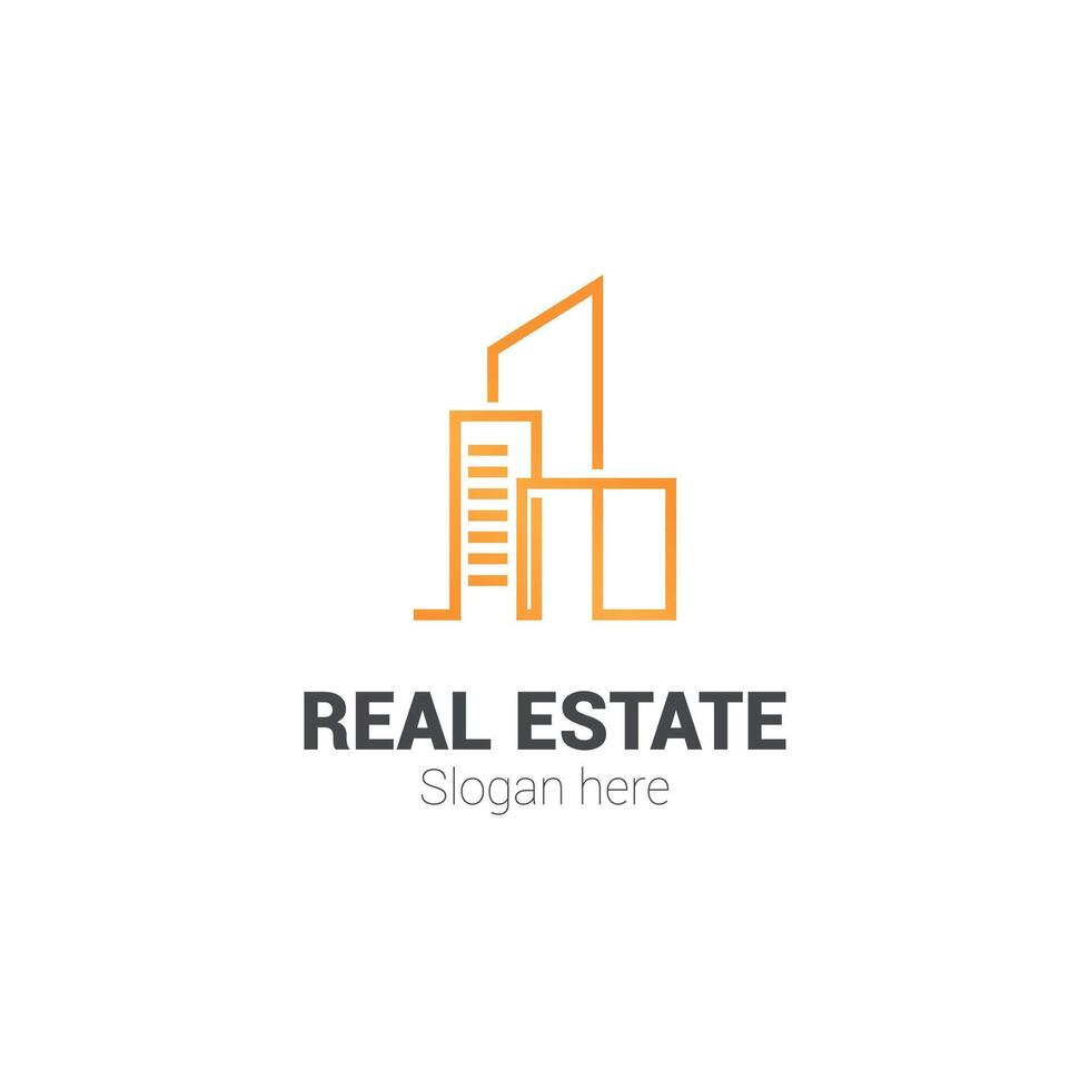 vector logo design real estate simple lines modern contemporary.