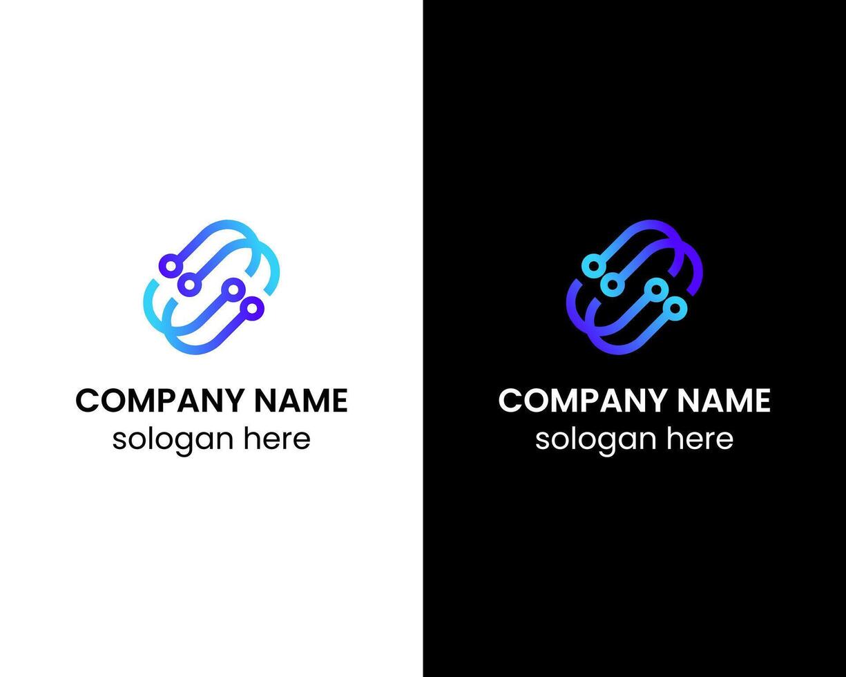 S Creative Unique technology connect icon logo design template vector